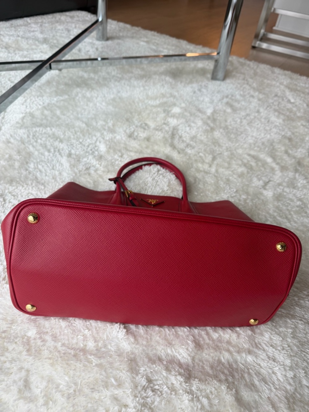 Prada Red Saffiano Double Tote Large - Picture 11 of 13